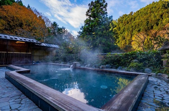 Kurama Onsen mountain ryokan with cedar bath