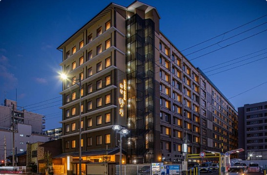 Onyado Nono Kyoto Shichijo hotel entrance with traditional Japanese aesthetic