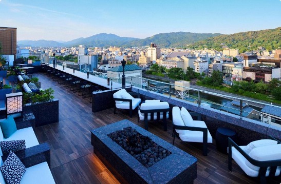 Sora Niwa Terrace Kyoto rooftop bath with views