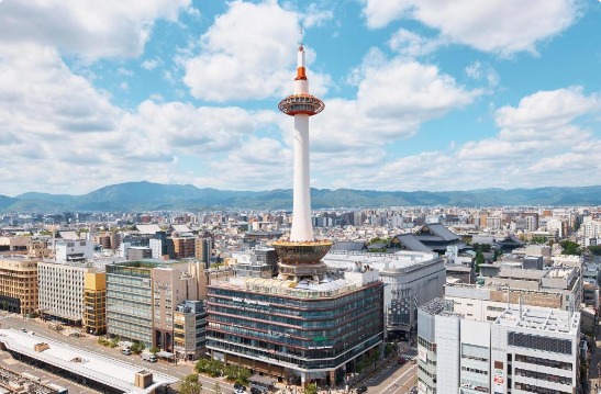 Kyoto Tower Hotel with the distinctive white tower above