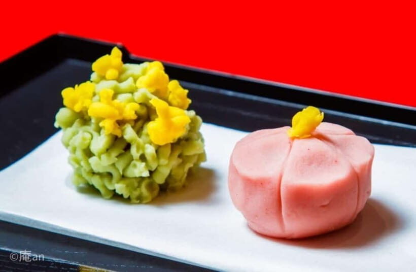 Japanese Traditional Sweets ''Nerikiri'' making - Your 65-minute flow: from explanation to flower-shaped and Kinton Nerikiri
