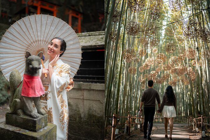 Kyoto Gion, Fushimi Inari, Arashiyama private Photoshoot - Swap Days: Fushimi Inari or Arashiyama Bamboo Forest