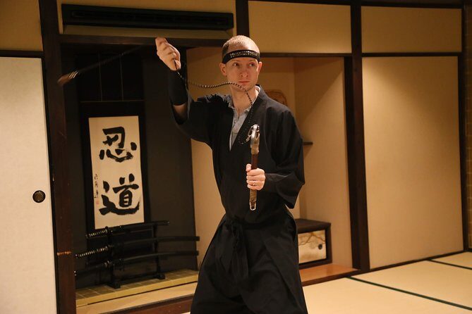 Ninja 2-hour Hands-on Lesson by Japanese master in Kyoto -Medium - Kusarigama and Chain Tools: Why This Station Gets the Most Curiosity